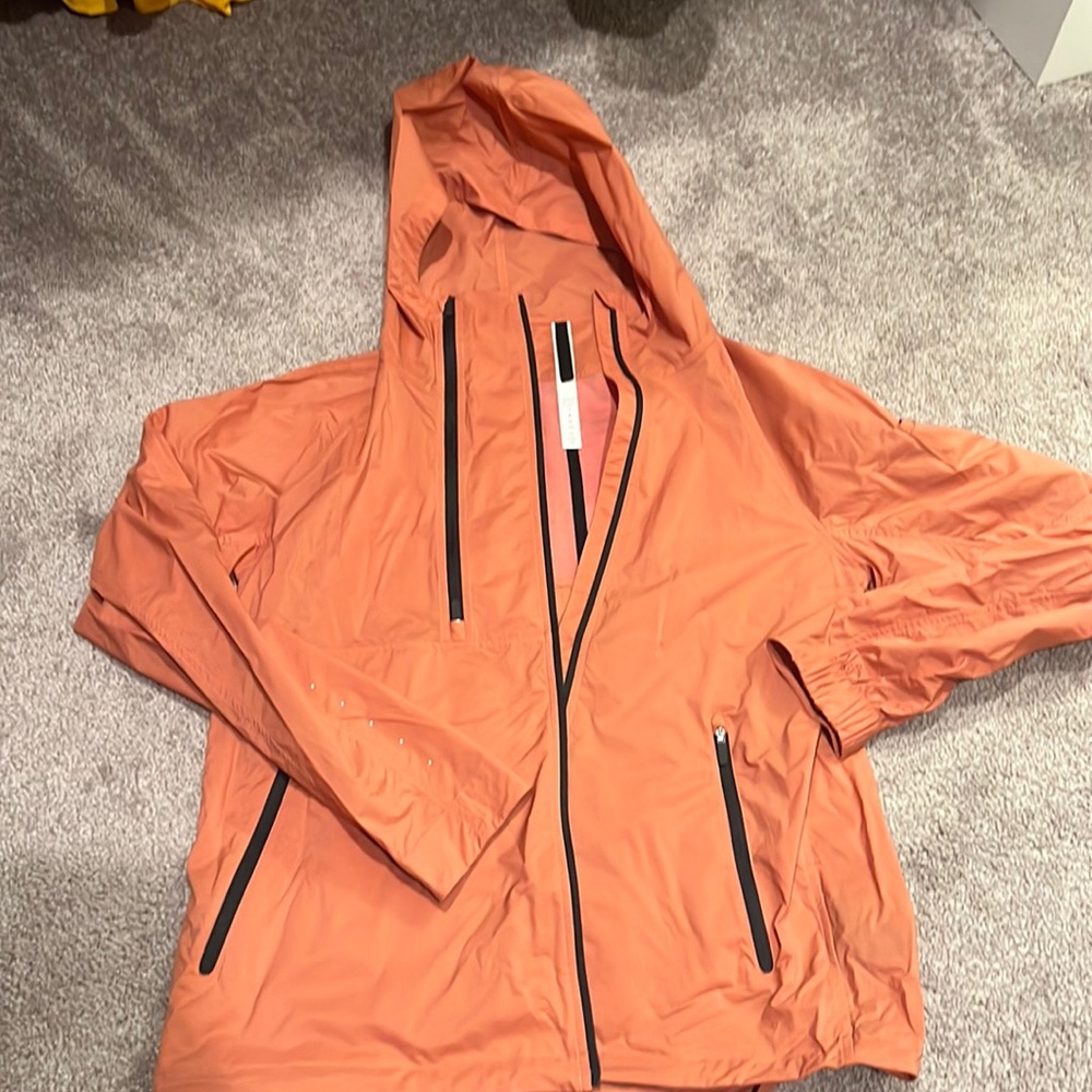 Lululemon Size 8 On The Trails Jacket Coral Rusc Zip Up Dwr Vents Packable